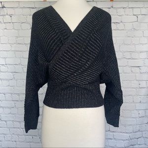 NWT Anthropologie Shimmer Surplice Pullover